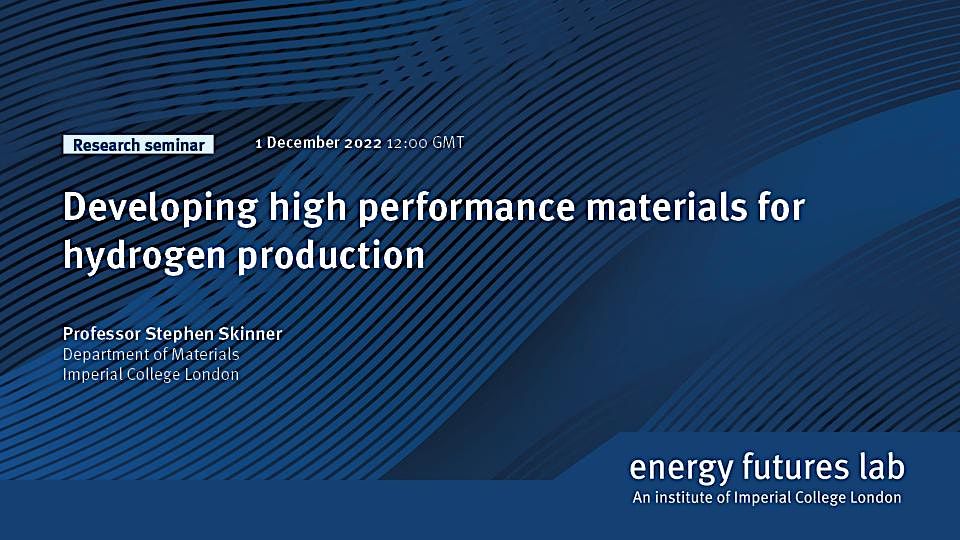 Developing high performance materials for hydrogen production, Room 611 ...