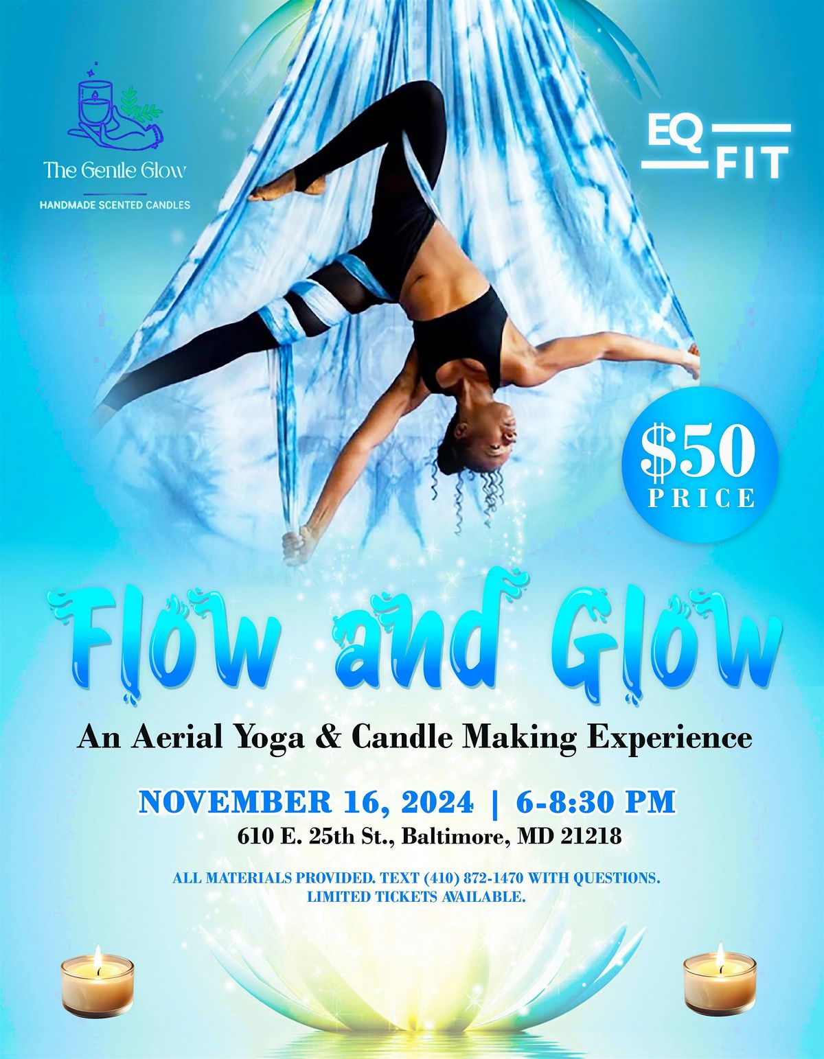 Flow & Glow: An Aerial Yoga & Candle Making Experience