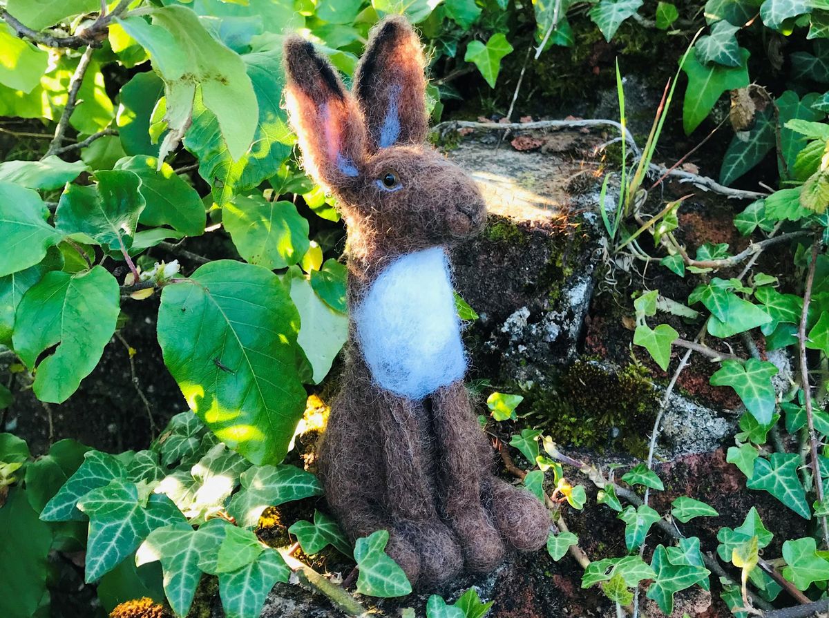 Needle felted brown hare workshop RLF ERC 2806