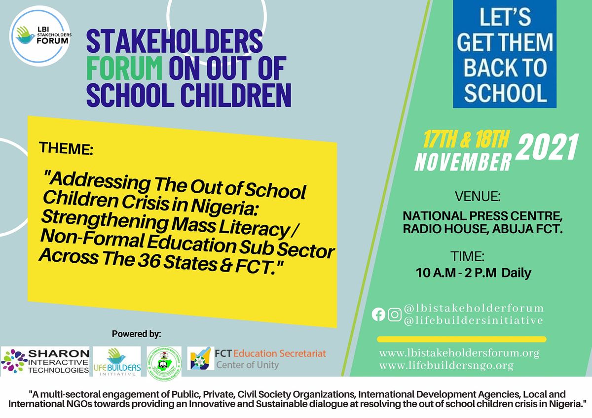 2021, STAKEHOLDERS FORUM ON OUT OF SCHOOL CHILDREN