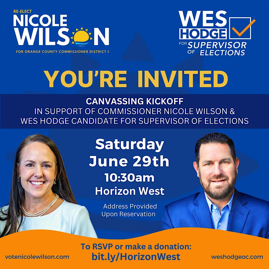 Canvass Launch with Commissioner Nicole Wilson & Wes Hodge