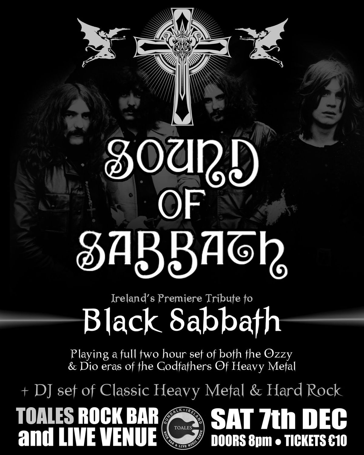 SOUND OF SABBATH (Black sabbath Tribute) - Toales Live Venue, Dundalk - Sat 07 Dec - \u20ac10 - Doors 8pm