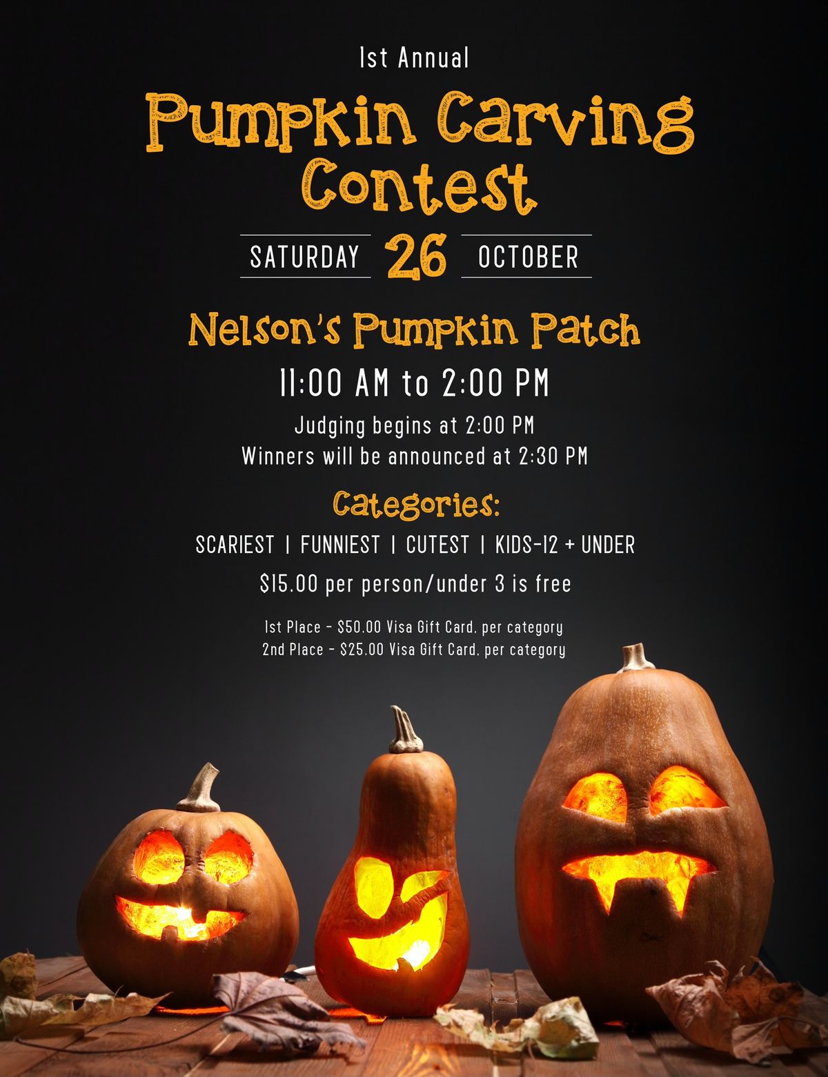 Nelson's Pumpkin Patch Carving Contest