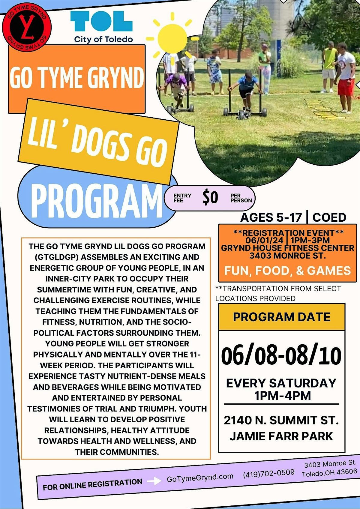 Go Tyme Grynd Lil\u2019 Dogs Summer Youth Fitness Program!