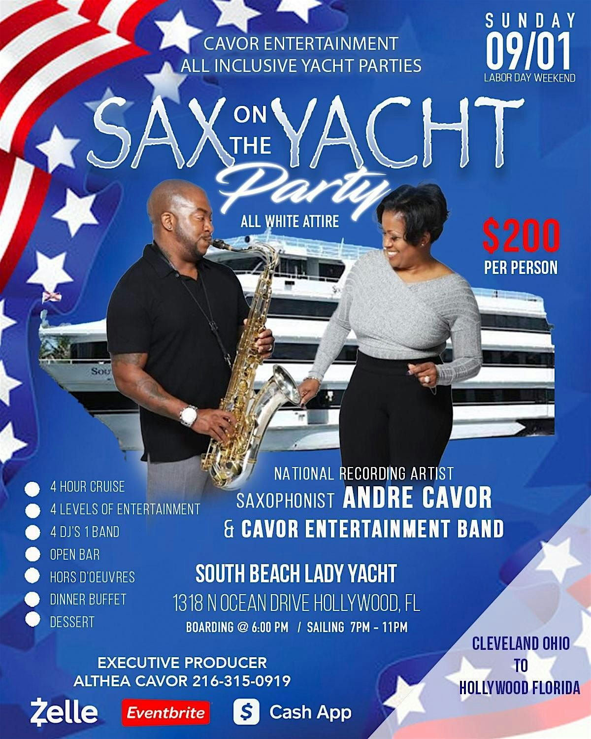 SAX on the YACHT All Inclusive 4 Hour Boat Party