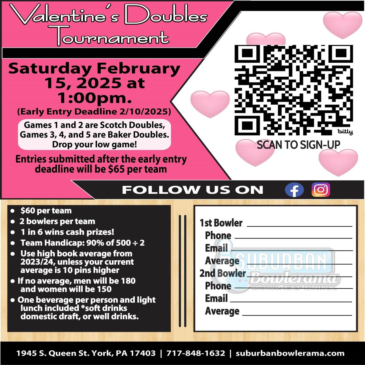 Valentine's Doubles Bowling Tournament