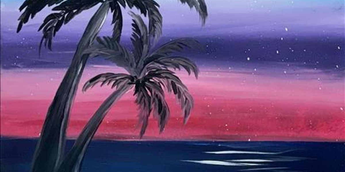 Night Time Palm Trees - Paint and Sip by Classpop!\u2122