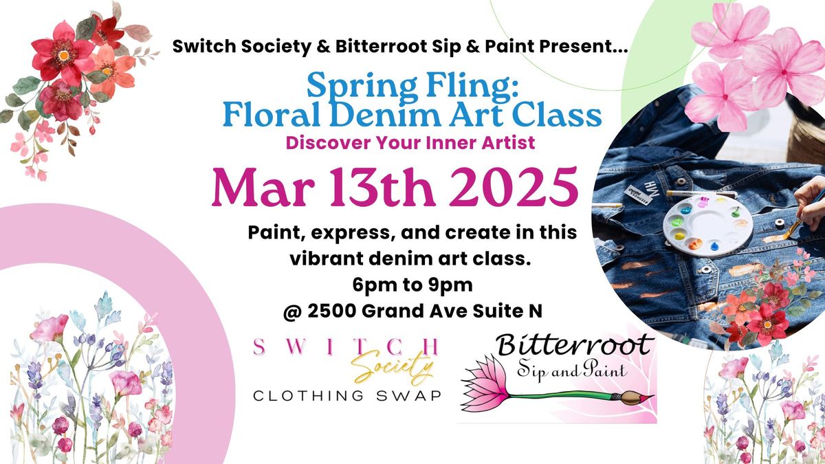 Spring Fling: Floral Denim Art Class 