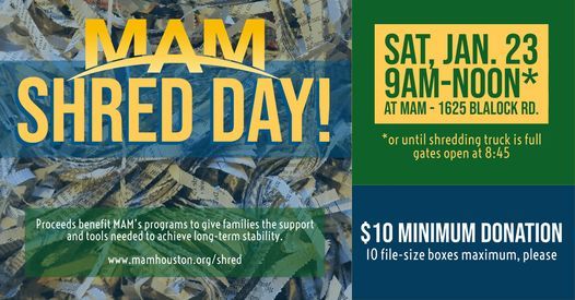 Mam January Shred Day Memorial Assistance Ministries Mam Houston 23 January 2021 Shred Day 2022 Near Me