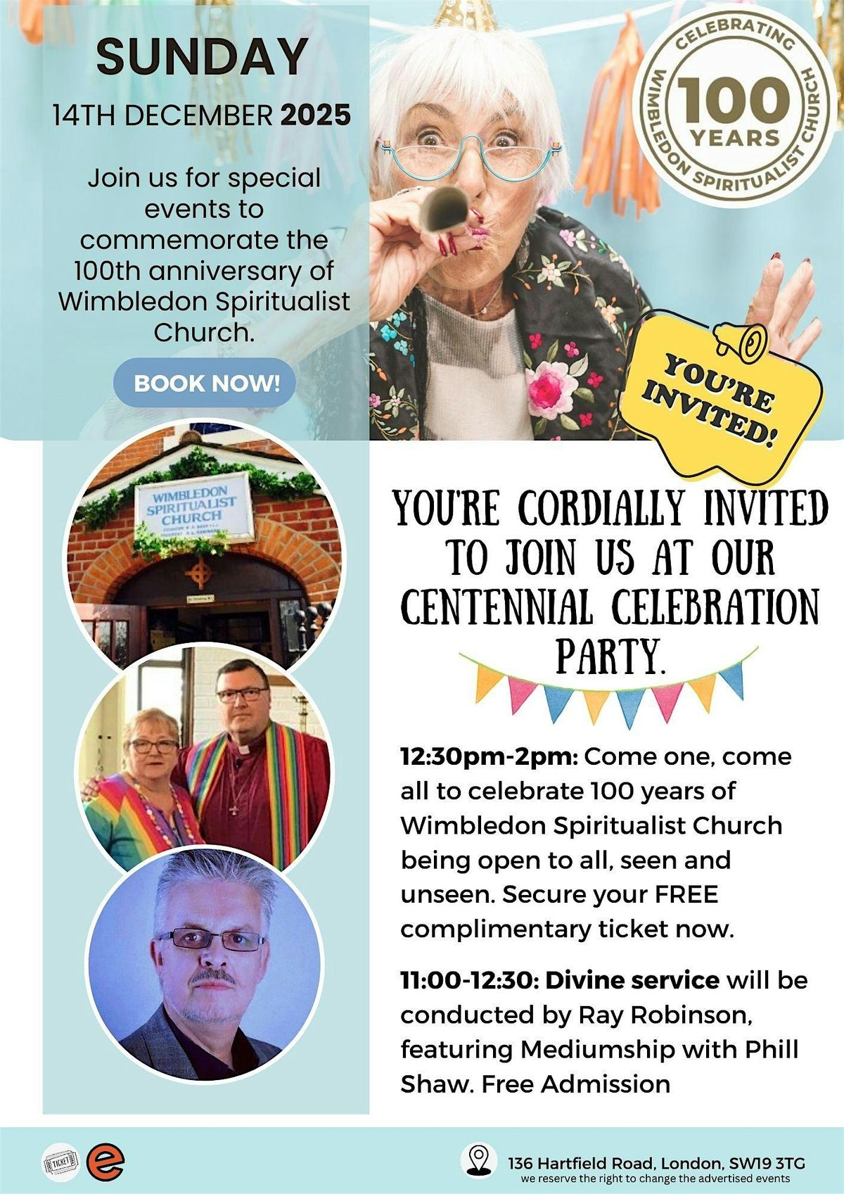 Wimbledon Spiritualist Church 'centennial celebration party'