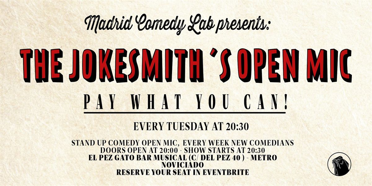 The Jokesmith's Open Mic - English Standup Comedy w\/ FREE DRINKS