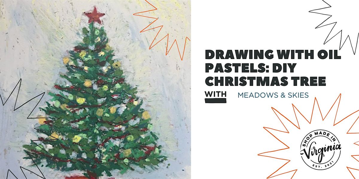 Drawing with Oil Pastels: DIY Christmas Tree w\/Meadows & Skies