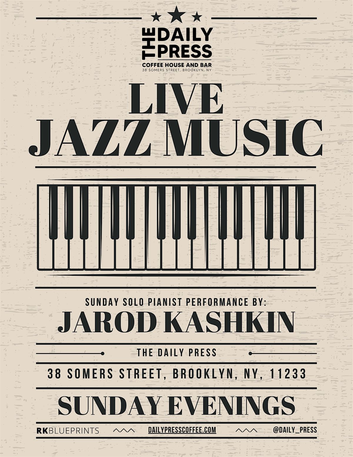 NYC LIVE JAZZ MUSIC - The Daily Press, Coffee House and Bar Brooklyn