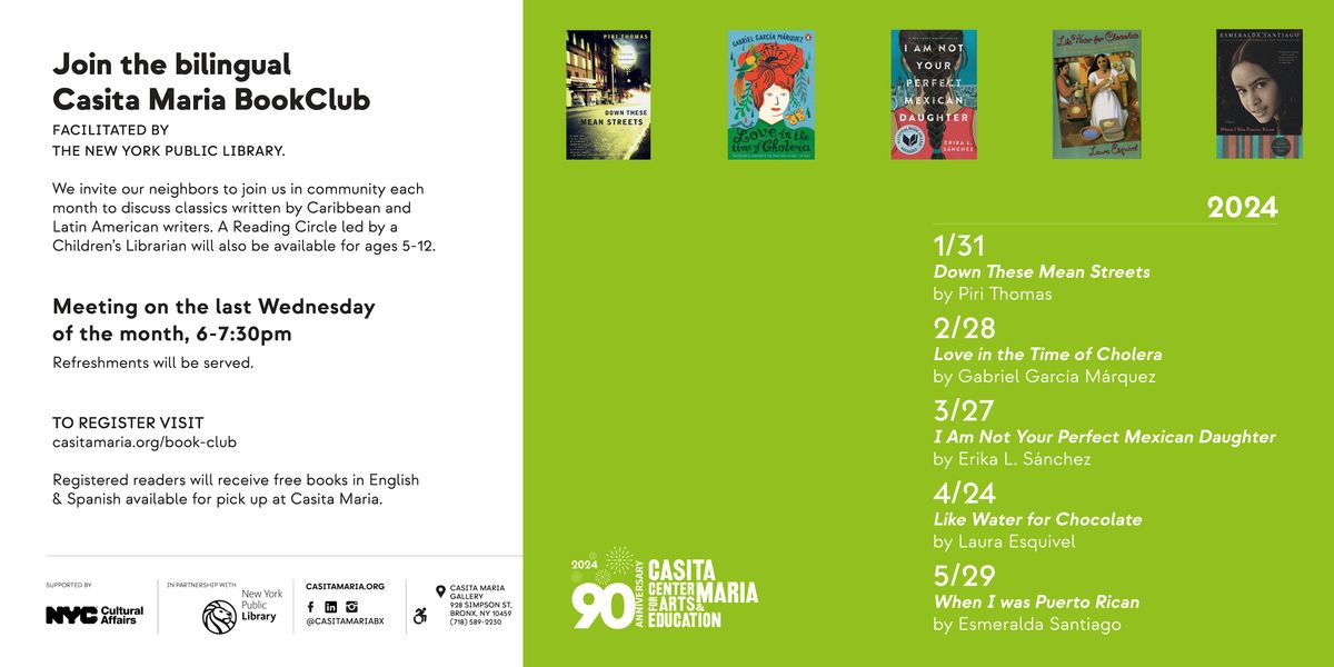 Casita Maria Book Club \/ Club del Libro (April 24 \/ 24 de abril del 2024)