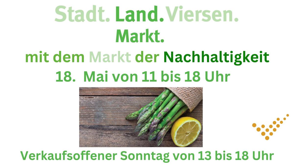 Stadt.Landmarkt.Viersen 2025 mit dem Markt der Nachhaltigkeit 