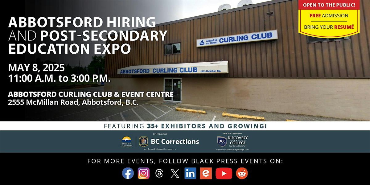 FREE Abbotsford Hiring  and Post-Secondary Education Expo 2025