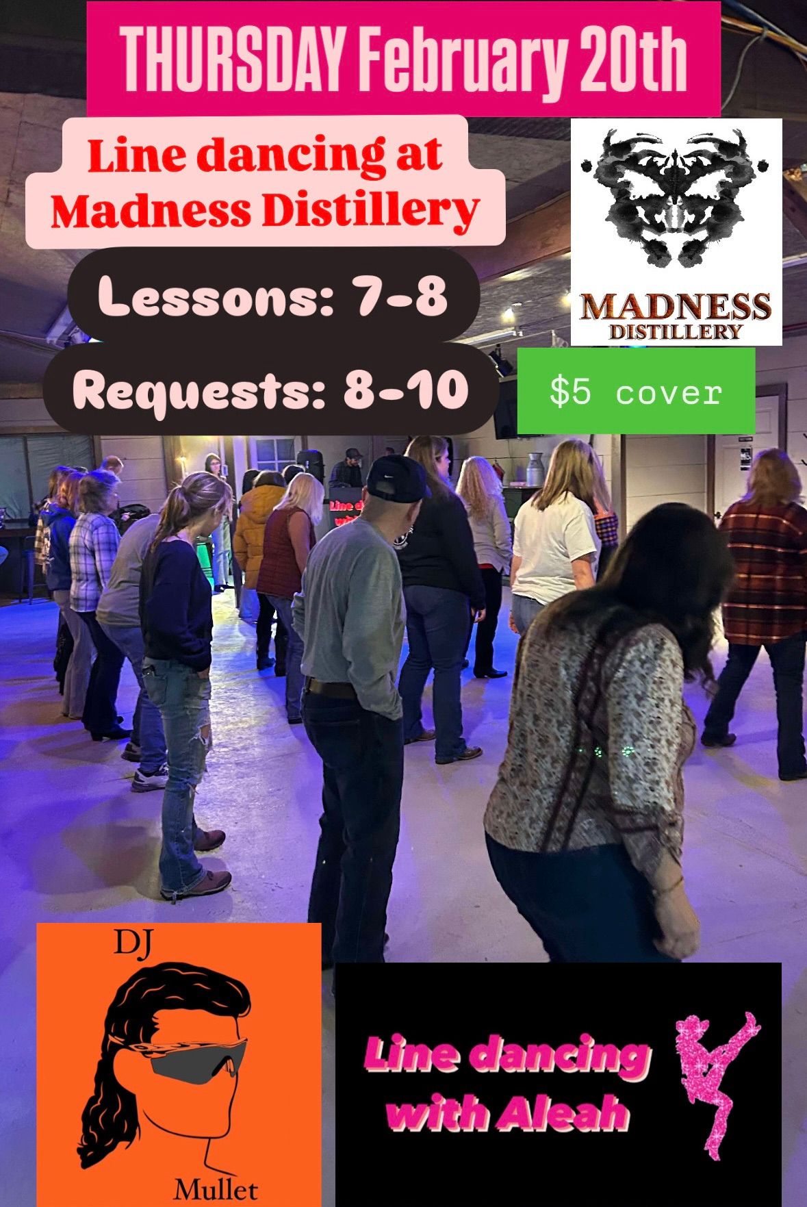 LINE DANCING AT MADNESS DISTILLERY