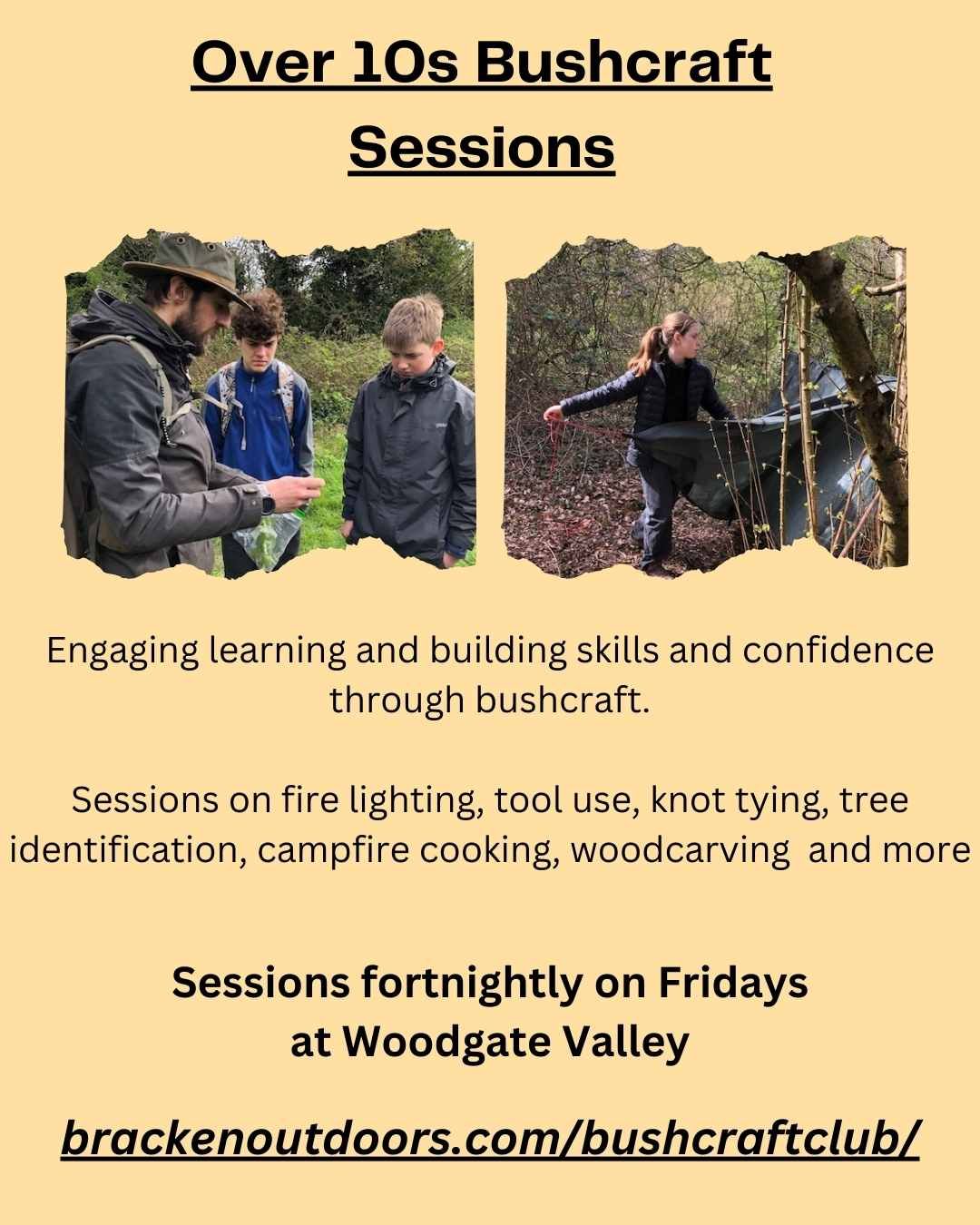 Over 10s Bushcraft at Woodgate Valley