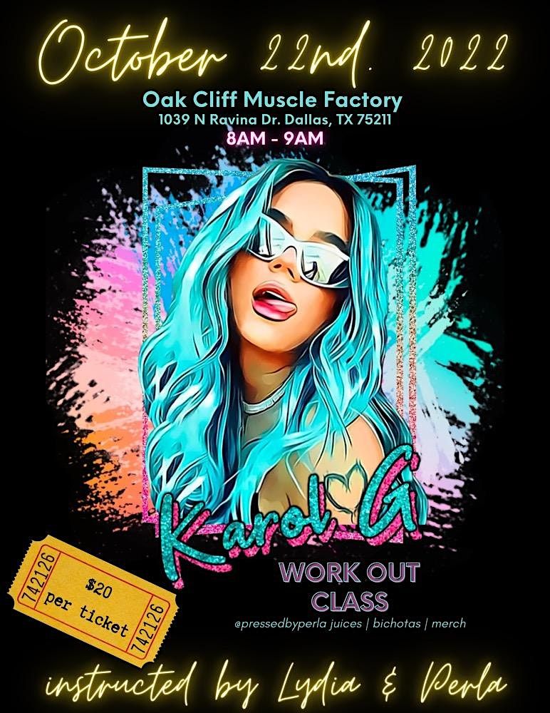 Karol G Workout Class, Oak Cliff Muscle Factory, Dallas, 22 October 2022