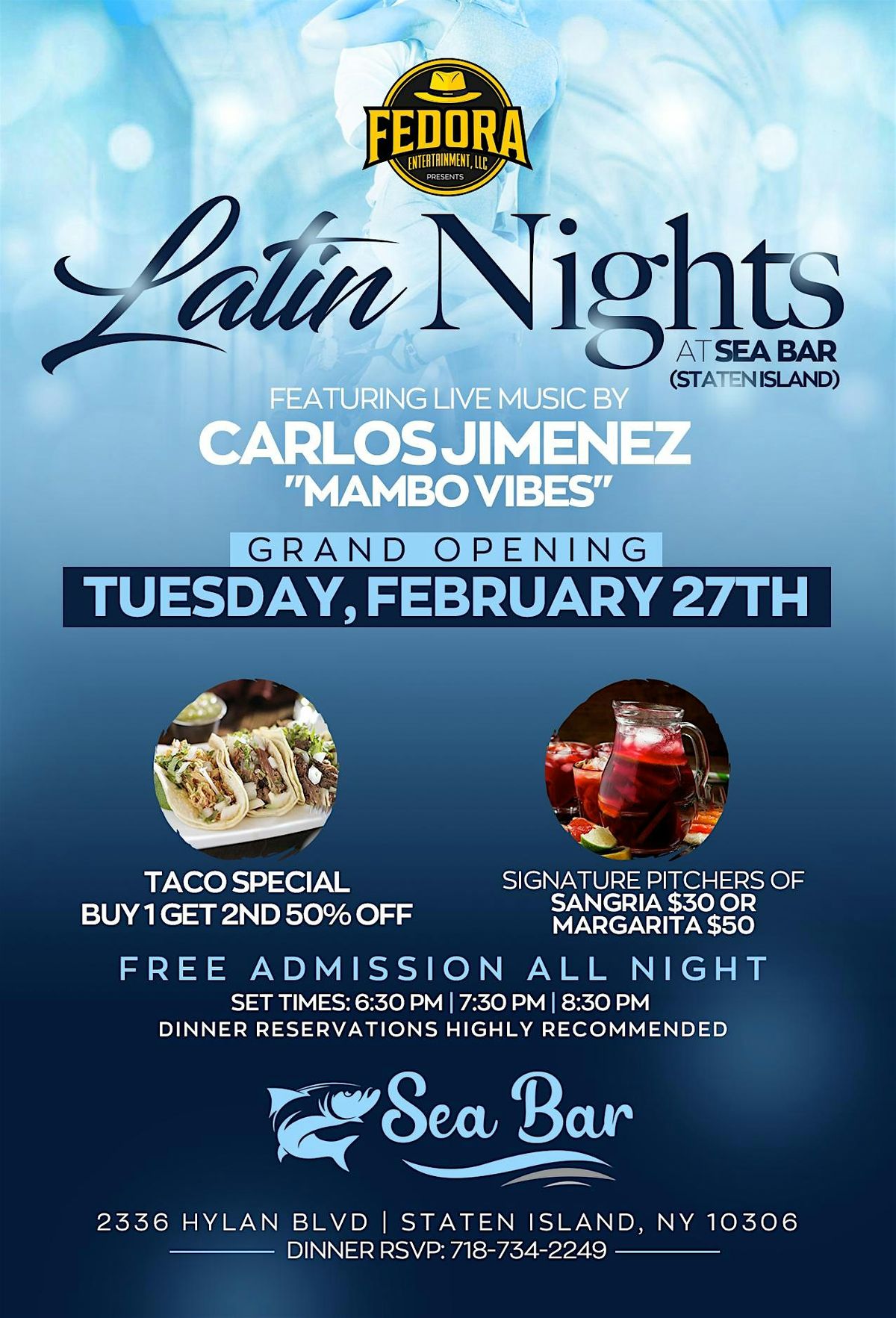 LATIN NIGHTS at Sea Bar (Staten Island) Each and every Tuesday