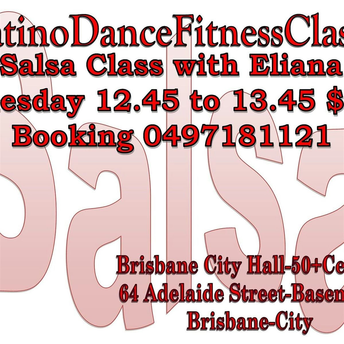Salsa Class Tuesday At Brisbane City Hall Basement With Eliana