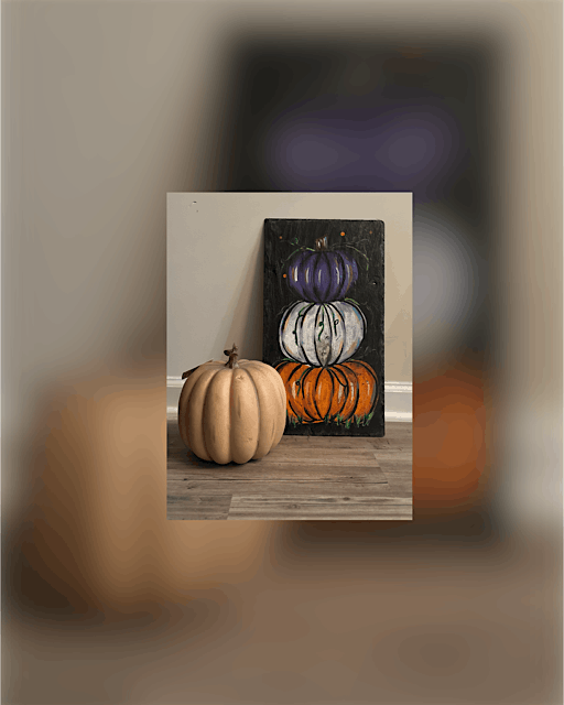 Stacked Pumpkin Slate Paint Night