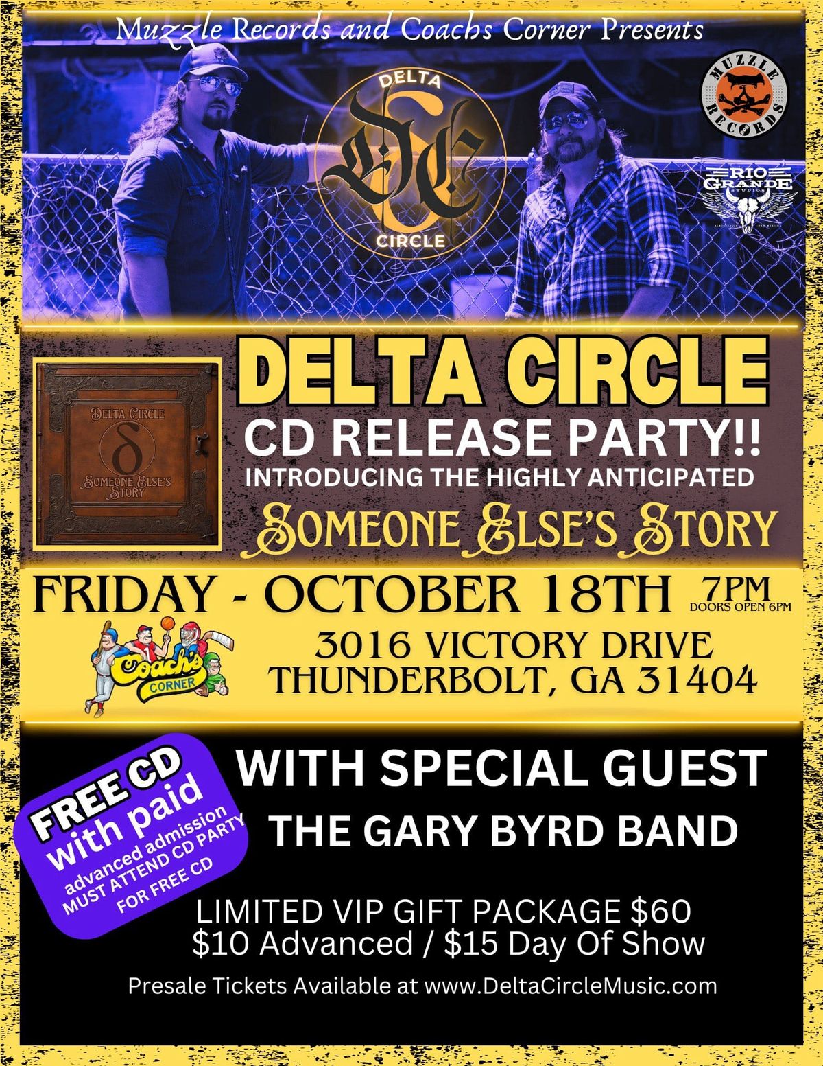 Album Release Party at Coach's Corner w\/ special guest The Gary Byrd Band 