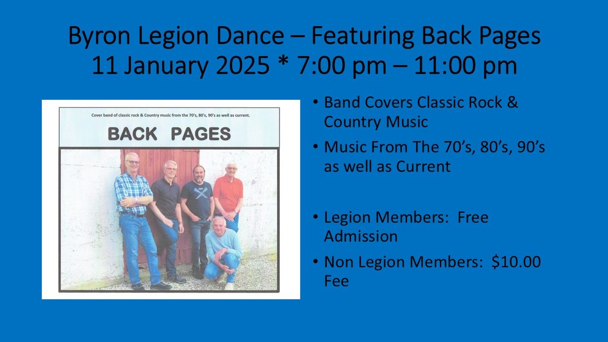 Byron Legion - Dance Featuring Back Pages