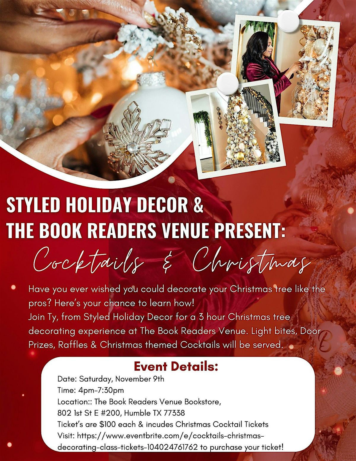 Cocktails & Christmas Decorating Class