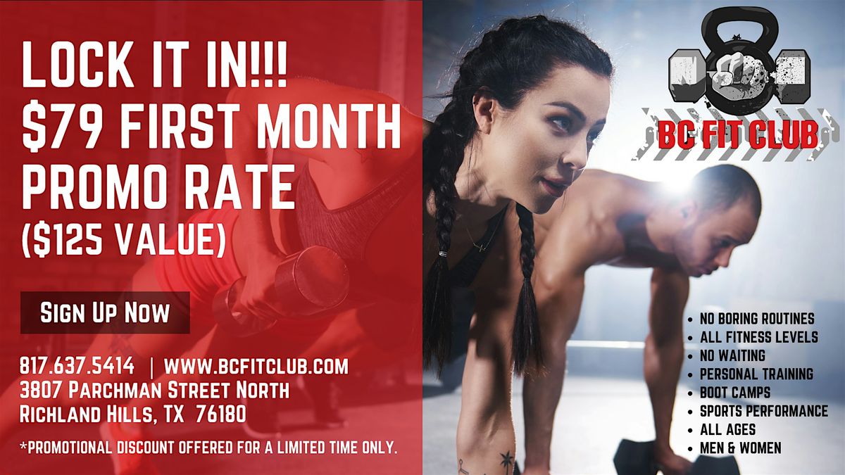 BC FIT CLUB SPECIAL PROMO:  $79 FIRST MONTH