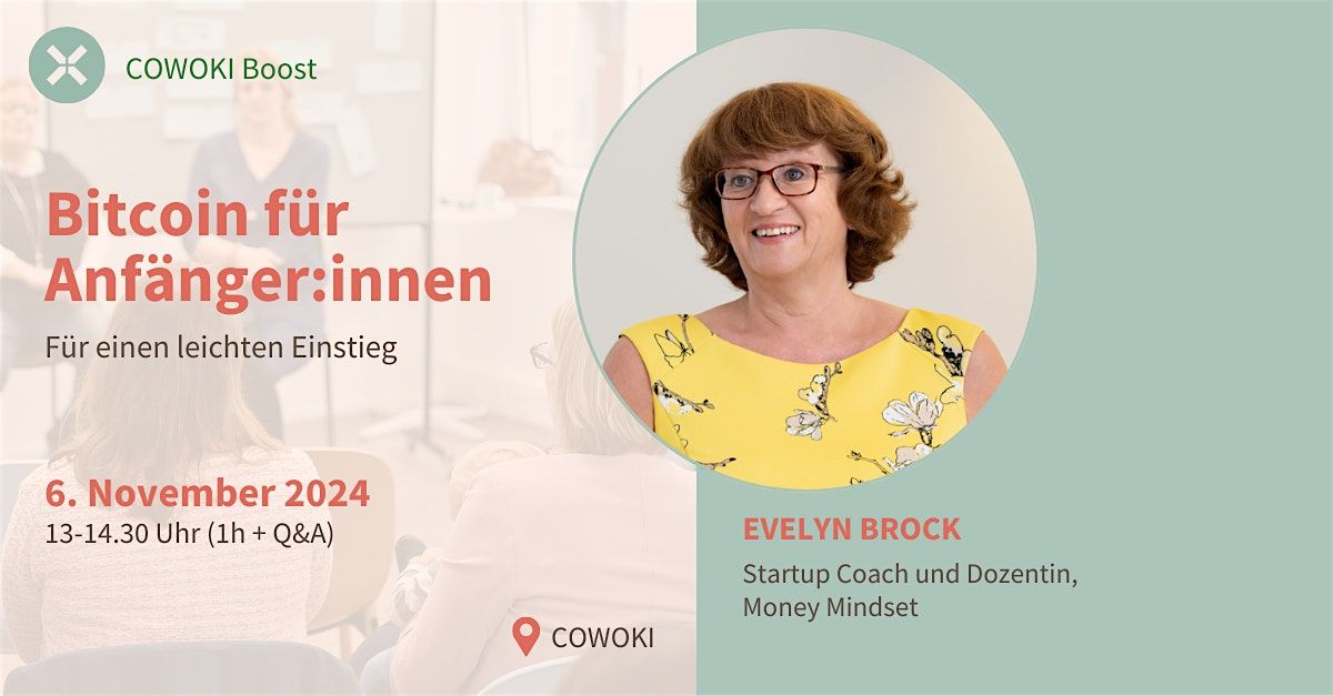 COWOKI Boost - Vortrag "Bitcoin f\u00fcr Anf\u00e4nger:innen" von Evelyn Brock