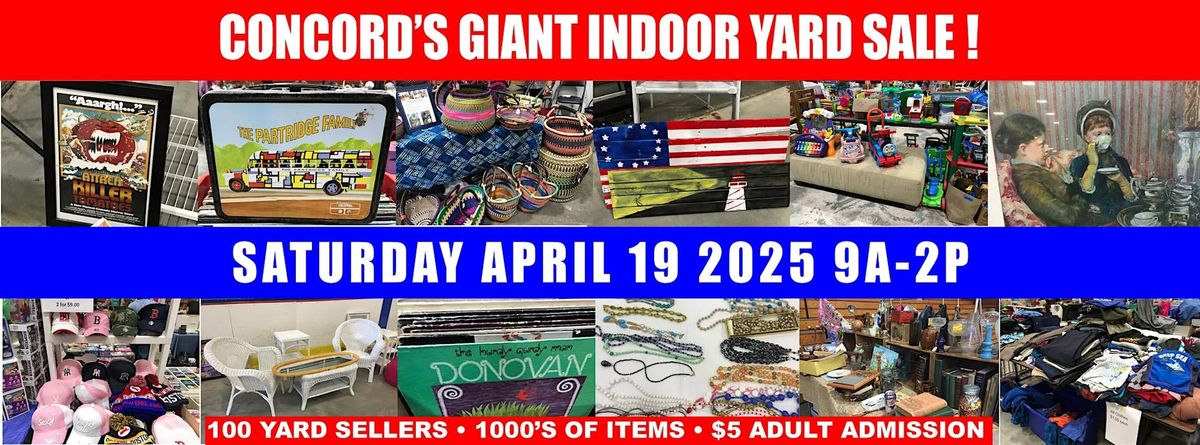 Concord's Giant 2025 Indoor Yard Sale! Yard Seller Spaces