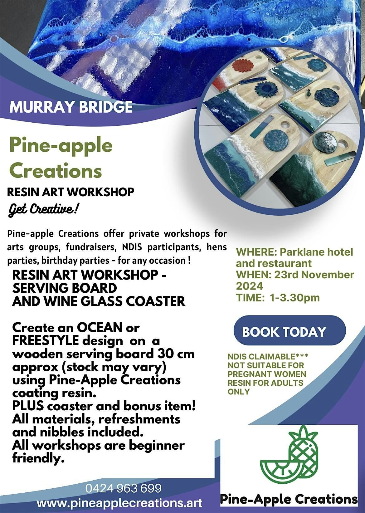 Resin art workshop (MURRAY BRIDGE)