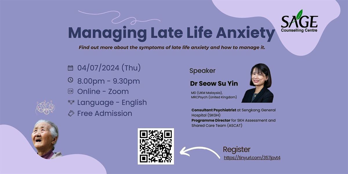 SAGECC Webinar: Managing Late Life Anxiety (free, in English Only)