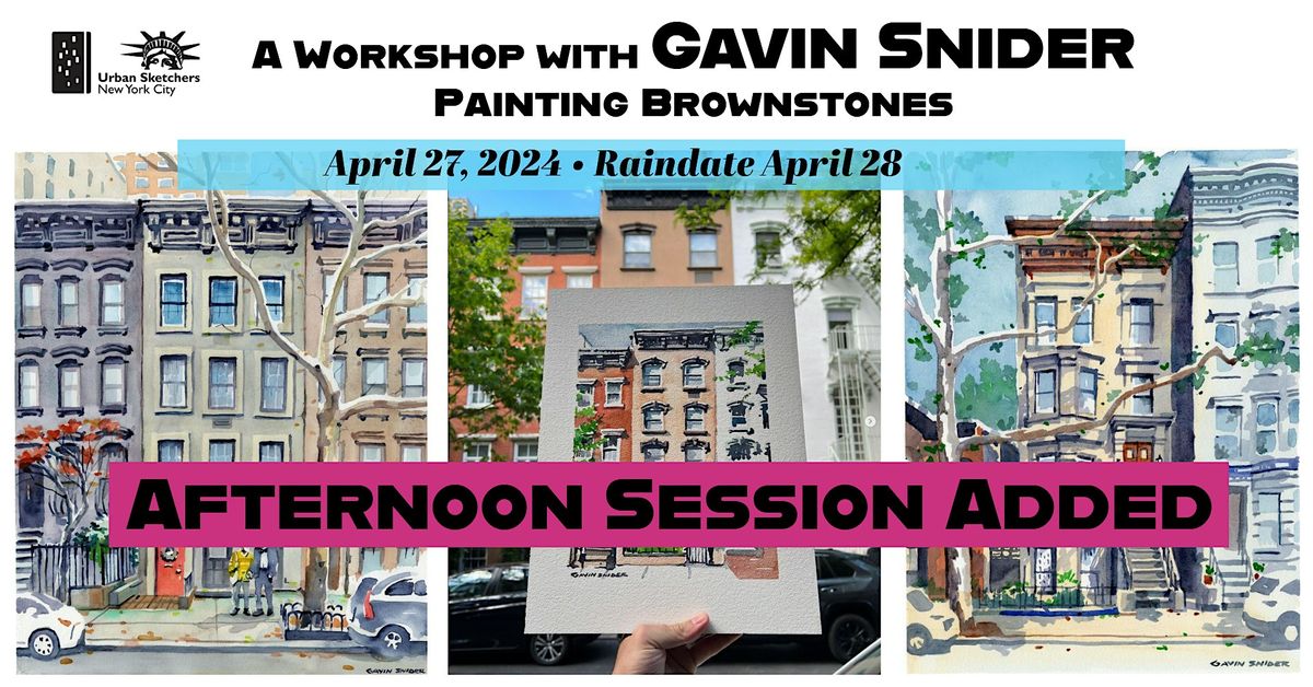 Afternoon-NYC Urban Sketchers-Painting Brooklyn Brownstone Workshop