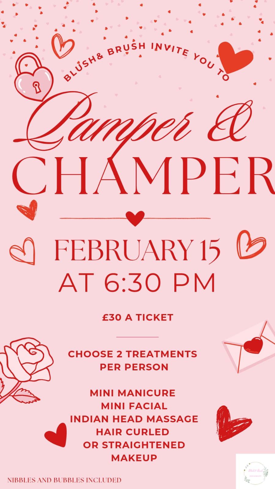 Pamper and champer evening