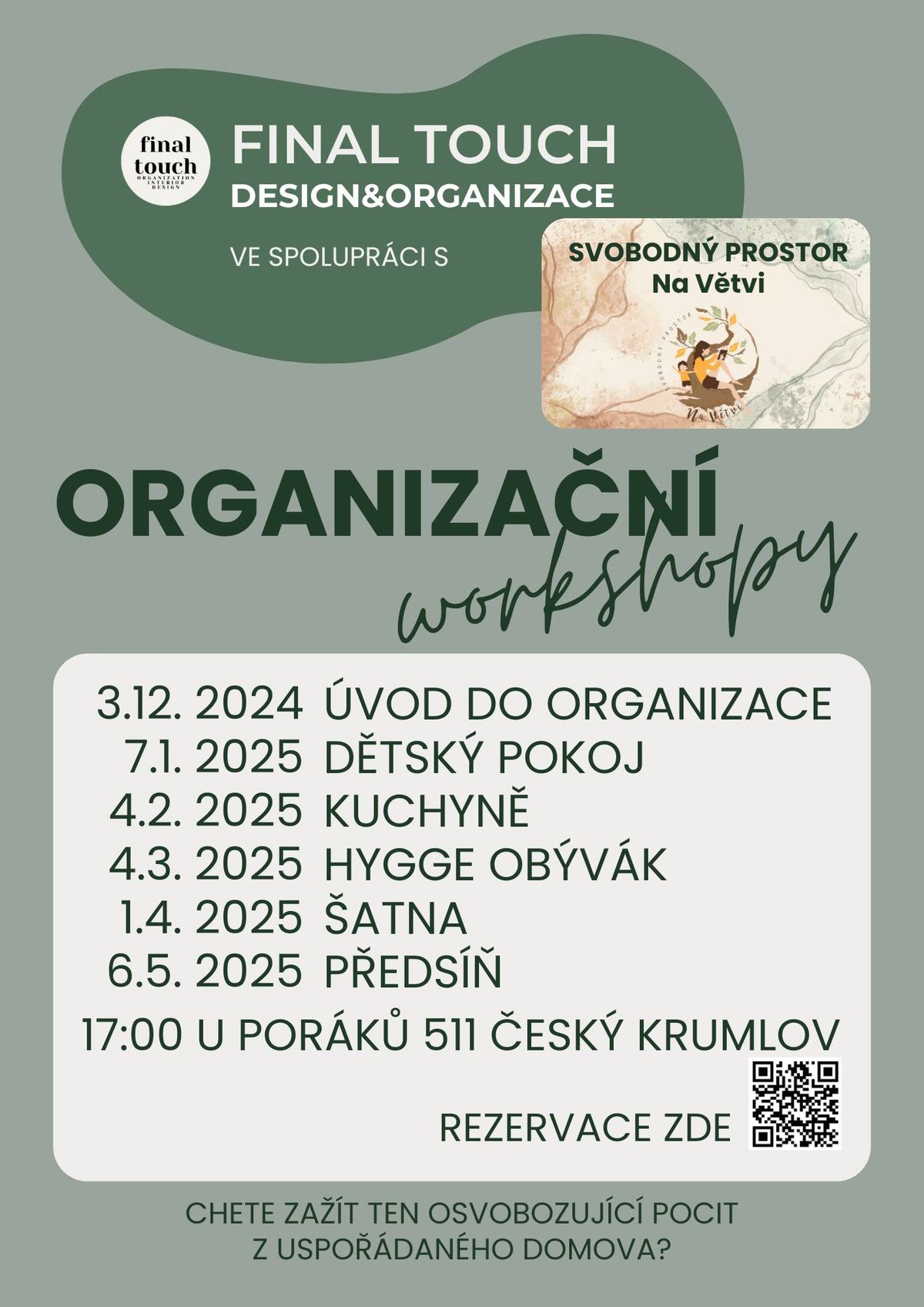 ORGANIZA\u010cN\u00cd WORKSHOPY - FINAL TOUCH pro V\u00e1\u0161 domov