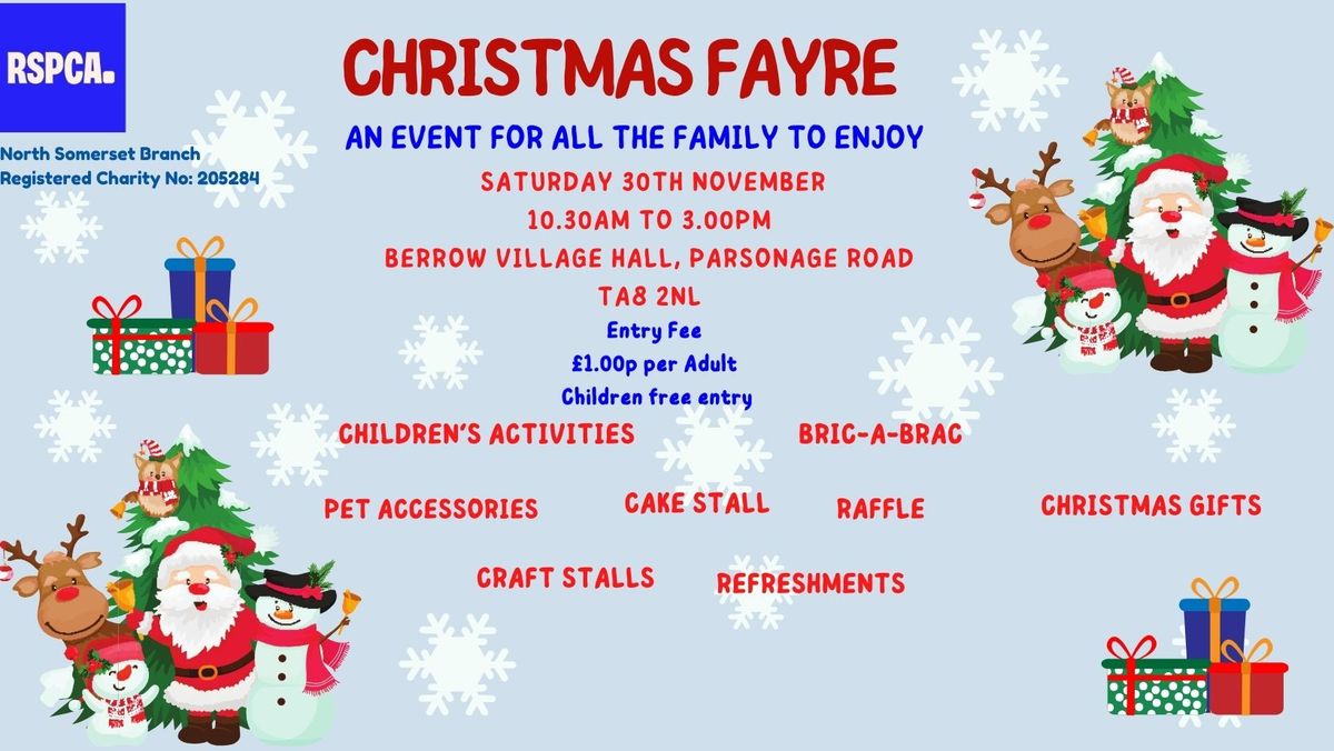 RSPCA North Somerset Branch Christmas Fayre