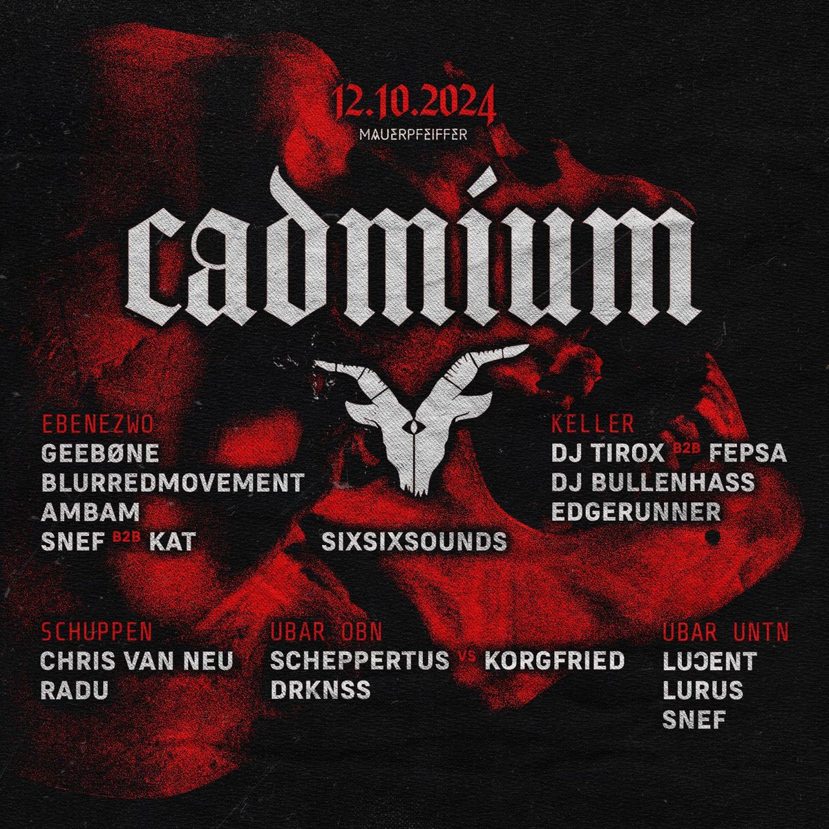 CADMIUM x SIXSIXSOUNDS w\/ Geebone, Ambam, Blurredmovement