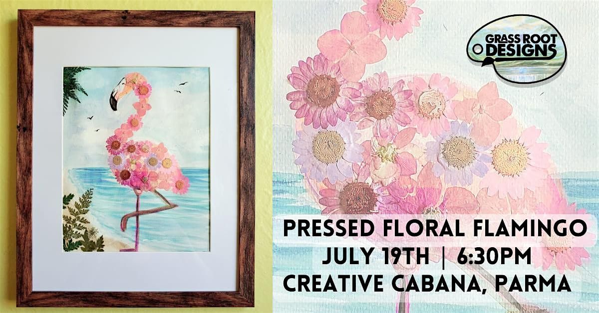 Pressed Floral Flamingo| Creative Cabana