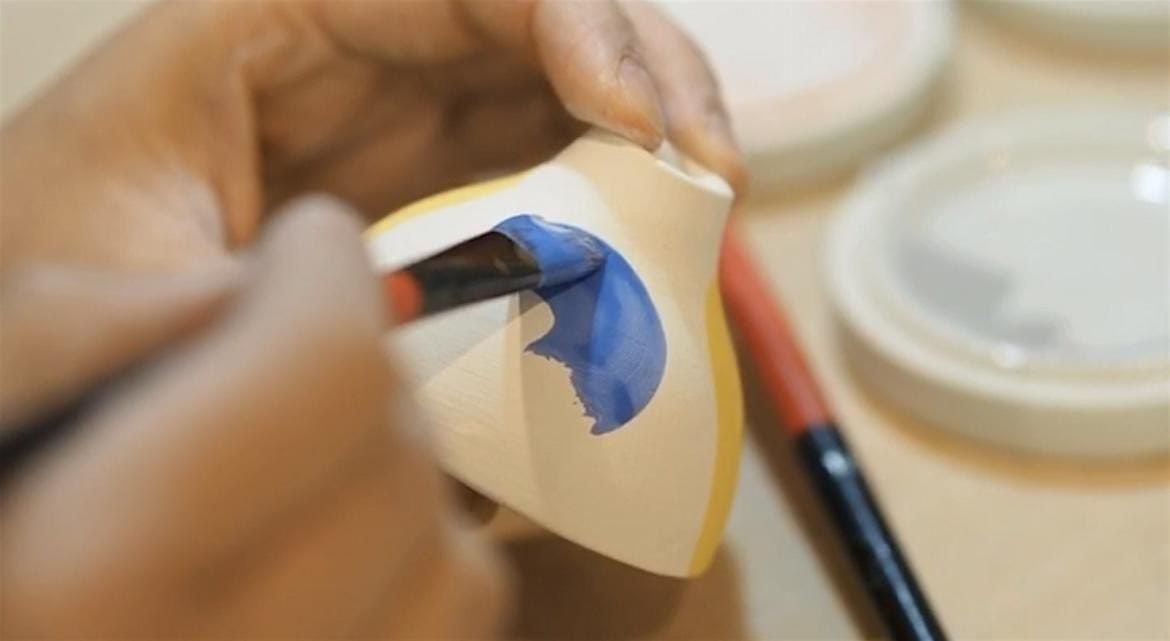 Clay as Canvas: Underglaze drawing for beginners, DIY painted cups