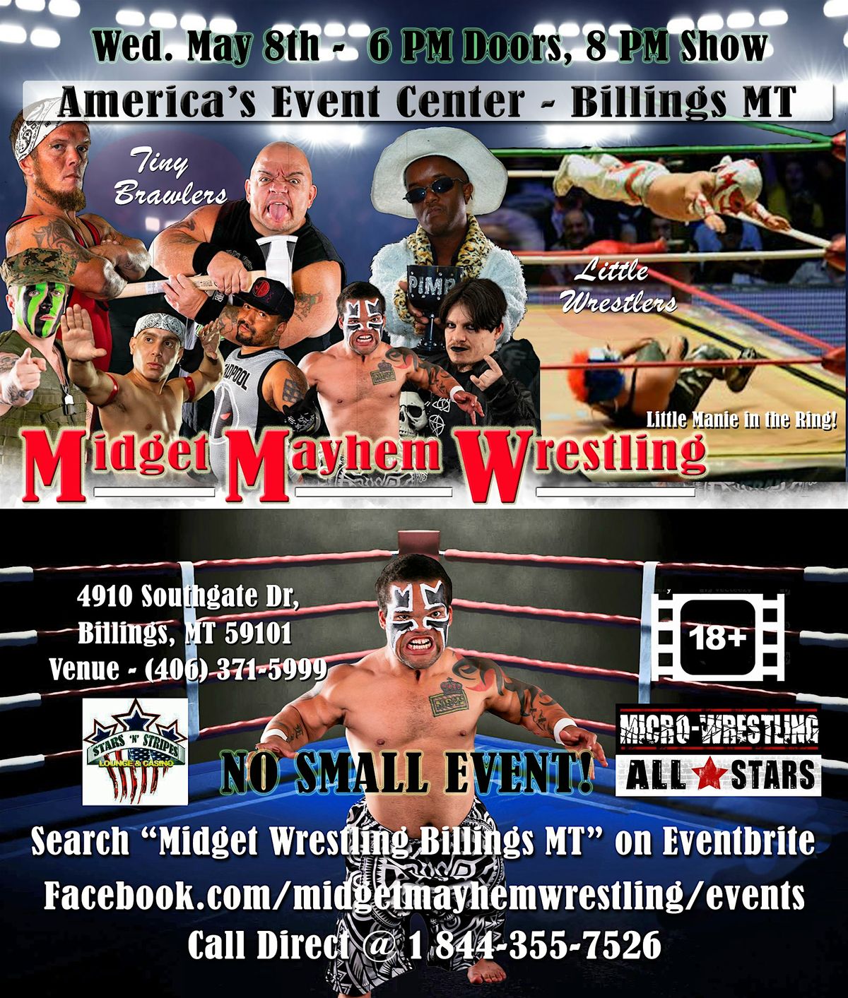 Midget Mayhem Wrestling Goes Wild!  Billings UT 18+
