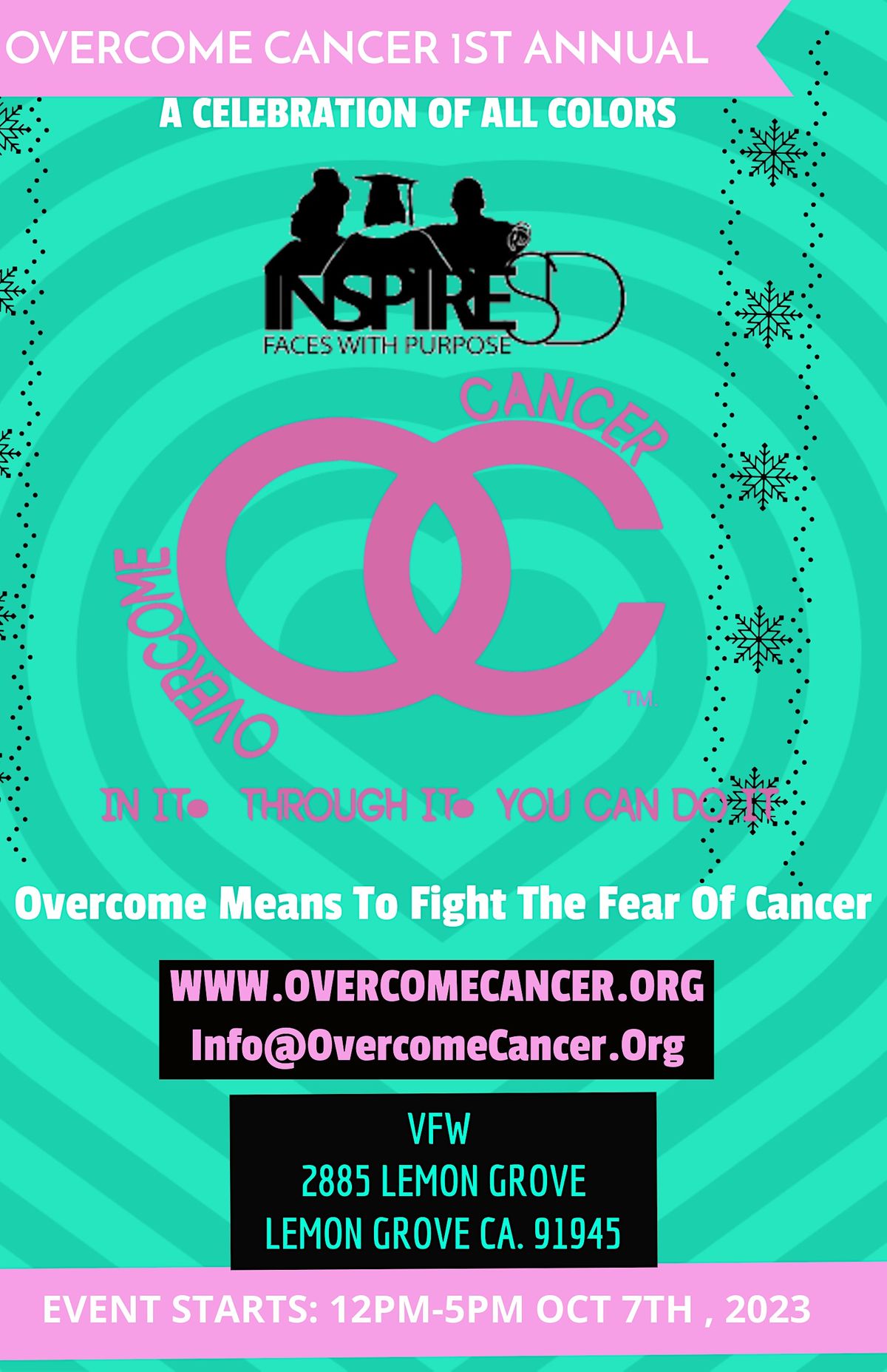 " Overcome Cancer  Inaugural "  Celebration Of All Colors  2024