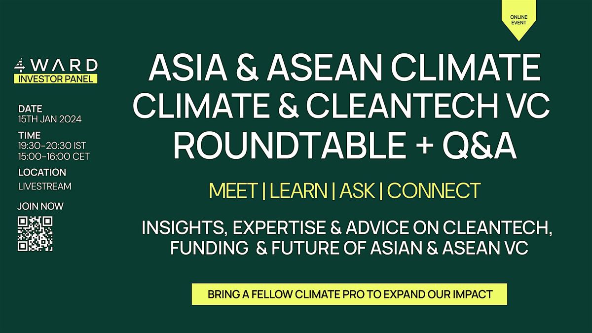 The Asian\/ASEAN Climate & Cleantech VC Roundtable by 4WARD.earth