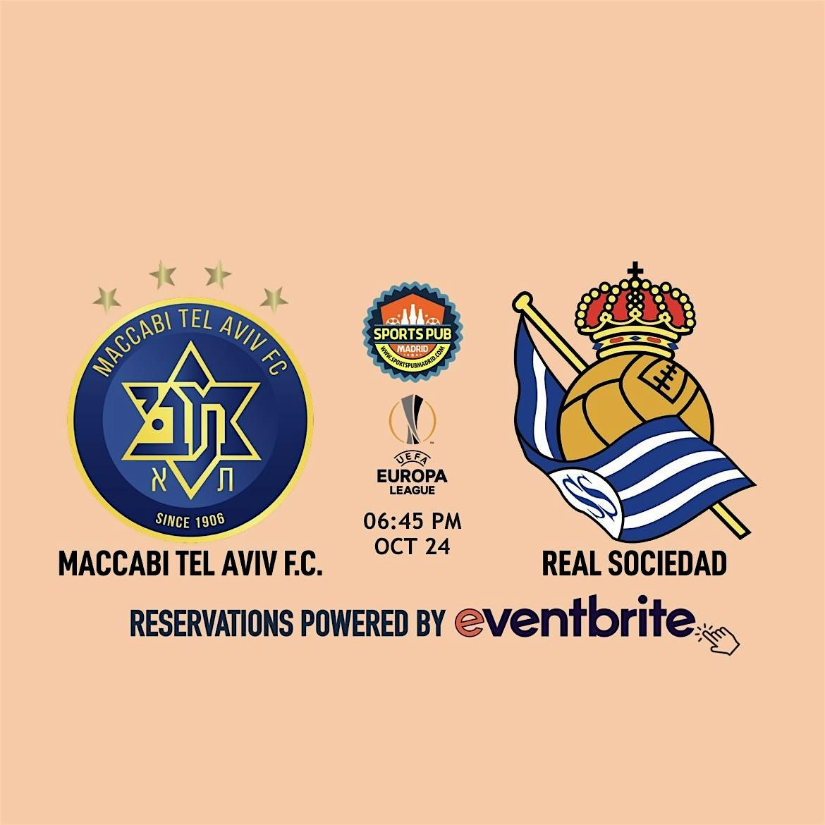 Maccabi Tel Aviv v Real Sociedad [Europa Lg] - Malasa\u00f1a | Sports Pub Madrid