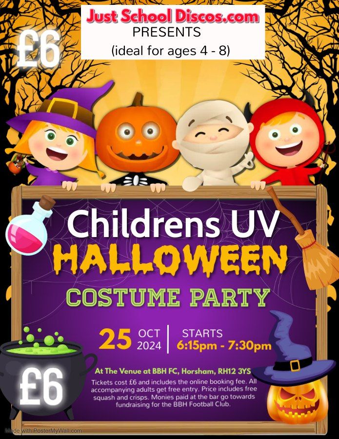 Just School Discos UV\/Neon Halloween Party Ages 4- 8