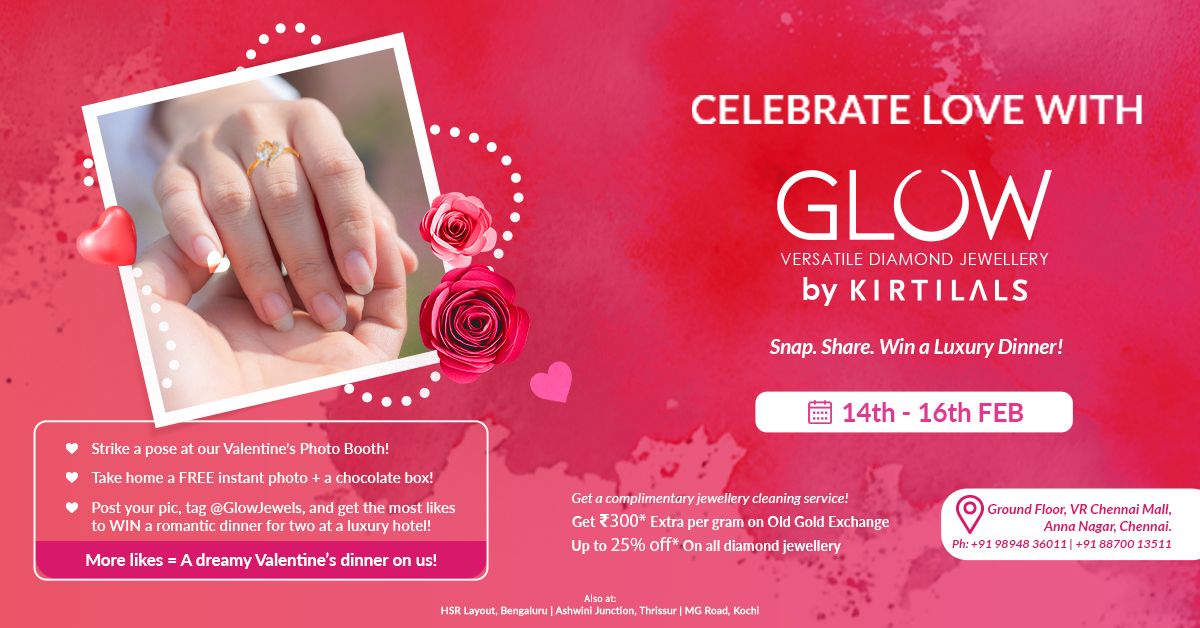 Win a romantic dinner with Glow by Kirtilals | Chennai