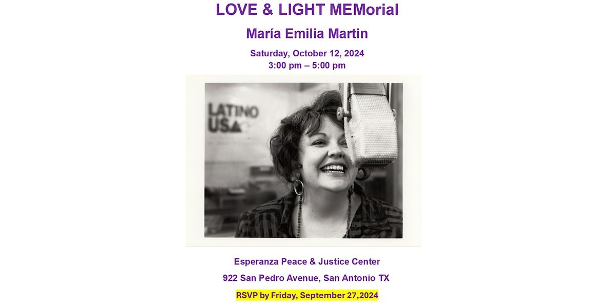 Love and Light Memorial for Maria Emilia Martin