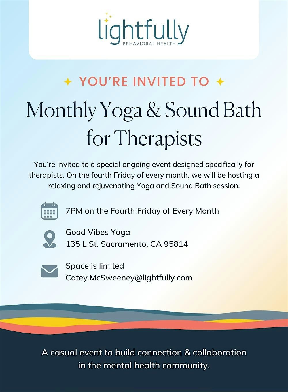 Behavioral Health provider Monthly Reset (Yoga and Sound bath)