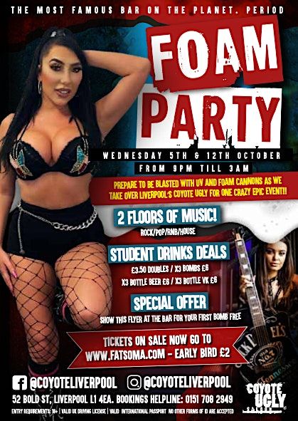 Coyote Ugly Liverpool uni Foam Party